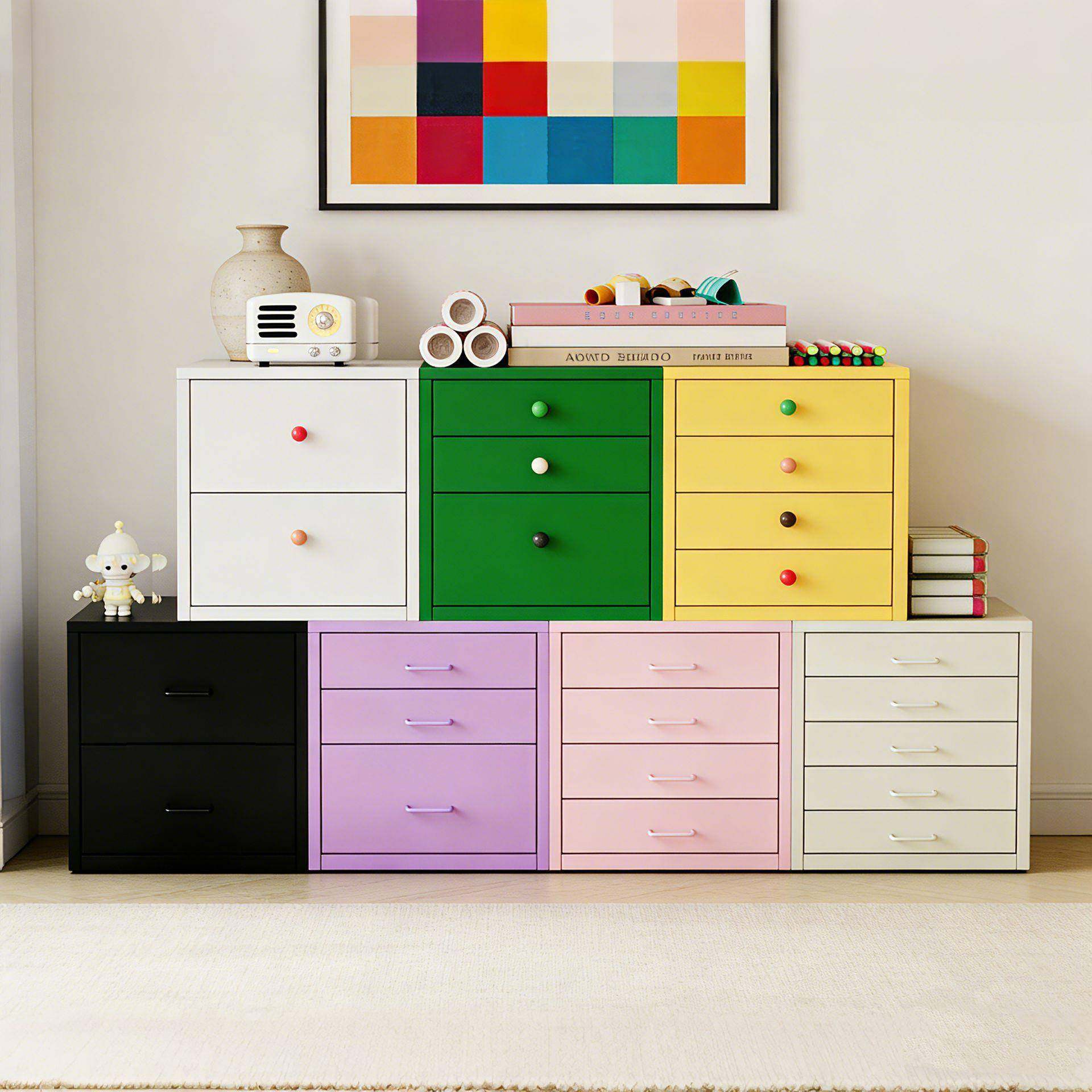 多层桌面抽屉柜小铁柜收纳盒钢制桌上文件柜绘本图纸收纳柜抽屉式,电子元器件市场,其它元器件,淘宝优惠券,粉丝福利购,淘宝优惠卷