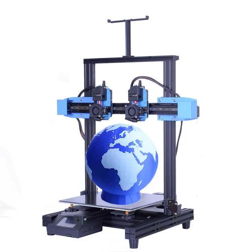 创客教育IDEX独立双喷头D打印机支持PVA水溶性耗材打印双色打印