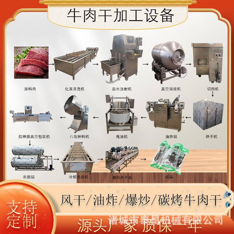 阿坝牛肉干加工全套设备呼和浩特手撕肉干油炸生产线牛肉干烘烤炉