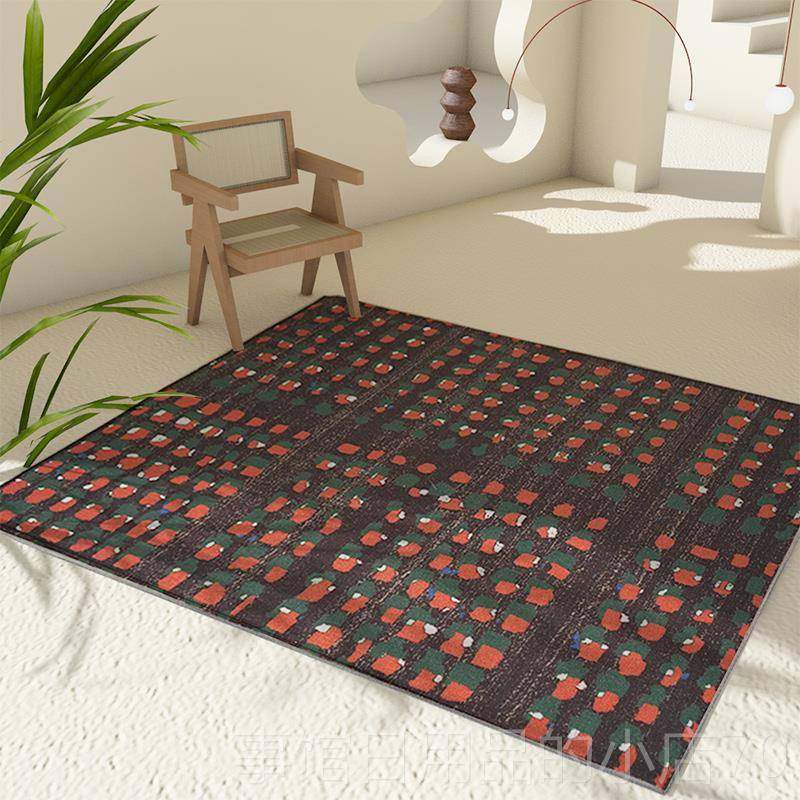 高档宅曰 客厅地茶几卧室床边中毯轻古美式n地毯is风高级奢2023新