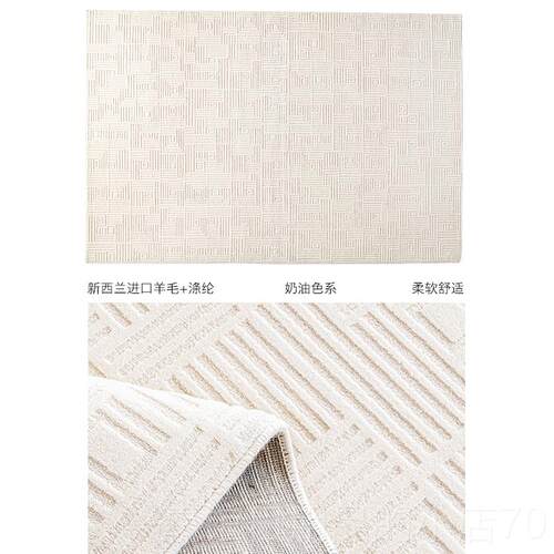 高档视觉味道极进口羊毛地毯简轻现代客奢厅日式颜值白色高沙发茶