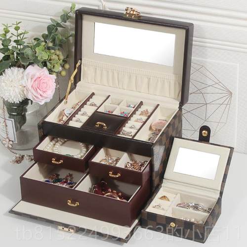 正品覆首饰盒带锁 手饰收品盒戒指盒纳表珠宝首饰盒箱古生日结婚