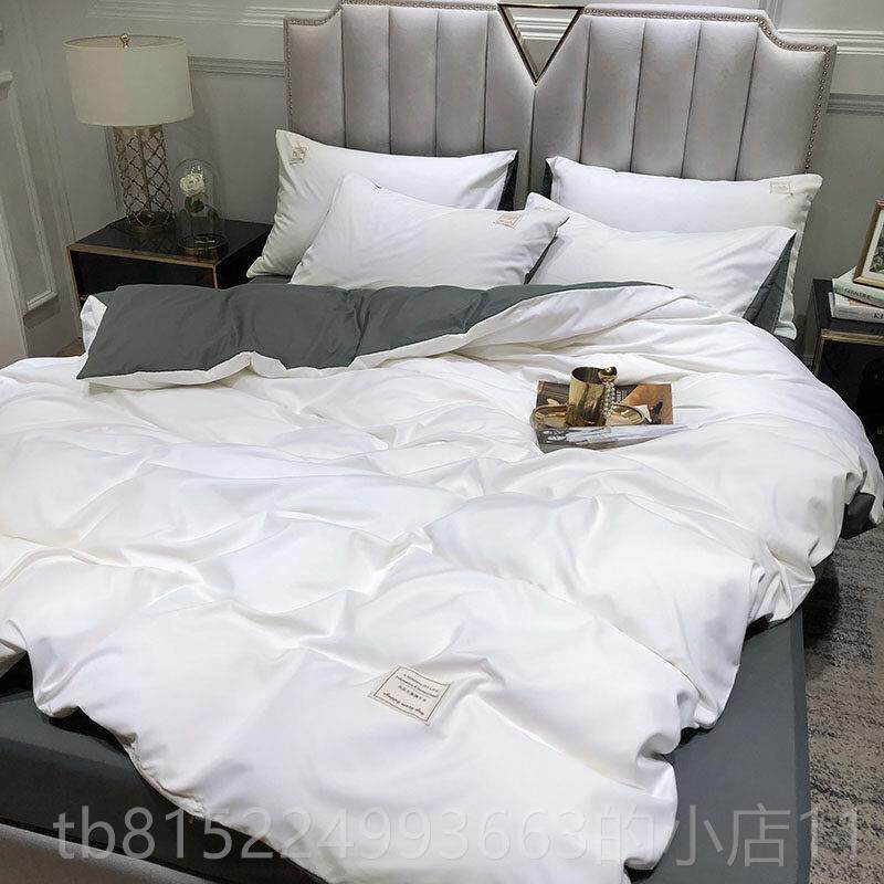 正品网红少女心绿纯色四件套单人双三简约被套床笠款床单学生宿舍