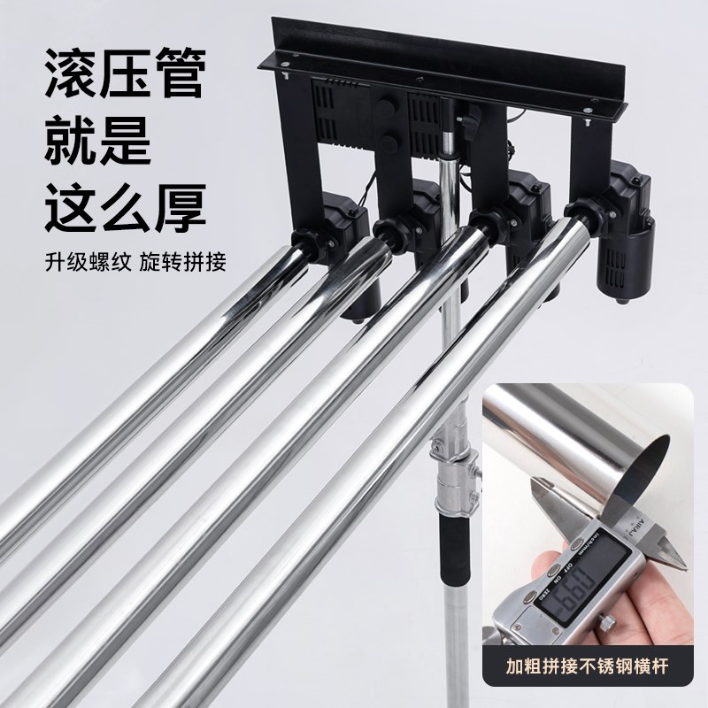 背景轴手动电动背景轴横杆加粗不锈钢管摄影棚拍摄背景轴影楼照相