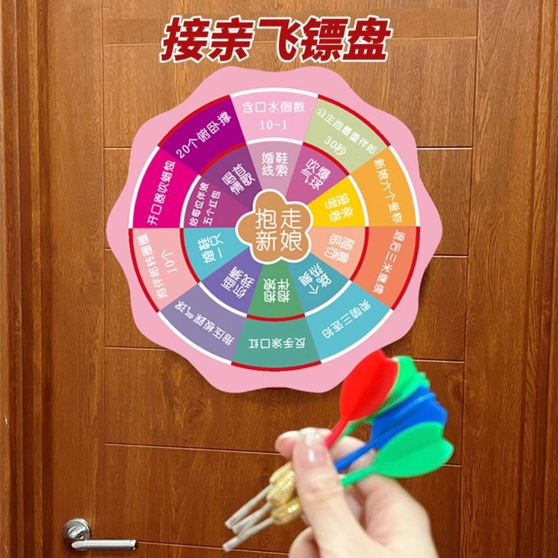 吾家婚品创意飞镖盘结婚接亲整蛊新郎伴郎团文明游戏堵门好玩道具
