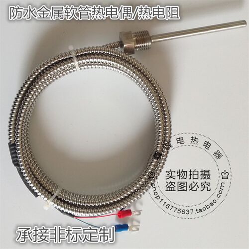 防水型金属软管热电偶/热电阻 K/E/PT100温度传感器WZP-291护套式