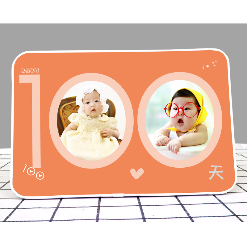 水晶相框摆台儿童韩版创意个性百天照片挂墙全家福洗照片冲印定制