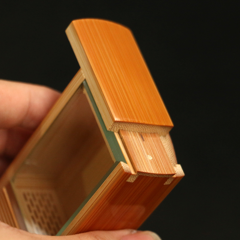 精品沪工精工制作老玉竹金钟竹蛉鸣虫盒榫卯结构带音响竹虫盒虫具