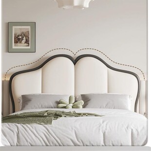 法式复古花瓣单个靠背板简约主卧人床头单买科技布艺软包床靠