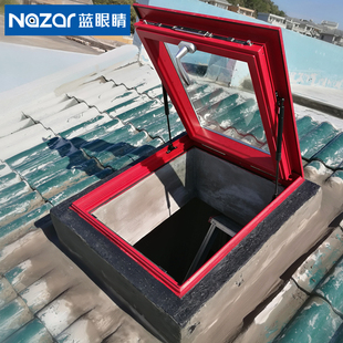 蓝眼睛斜屋顶天窗阁楼梯口平顶手动电动平移铝合金玻璃阳光房定制