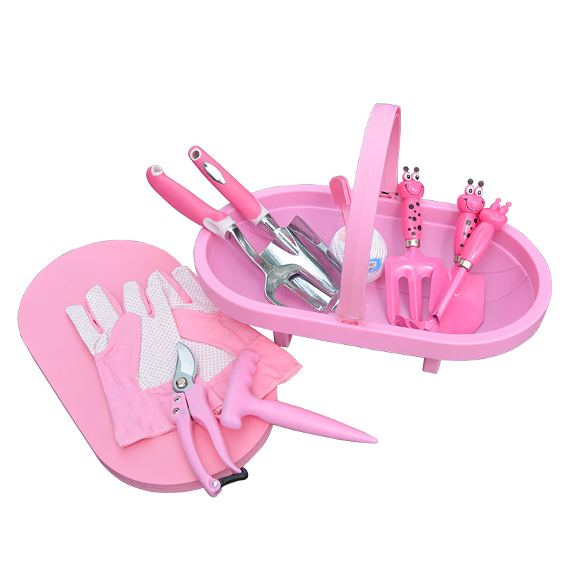 园艺三件亲子装家用小铲子锄头农用种菜种花园松土耙铁锹儿童