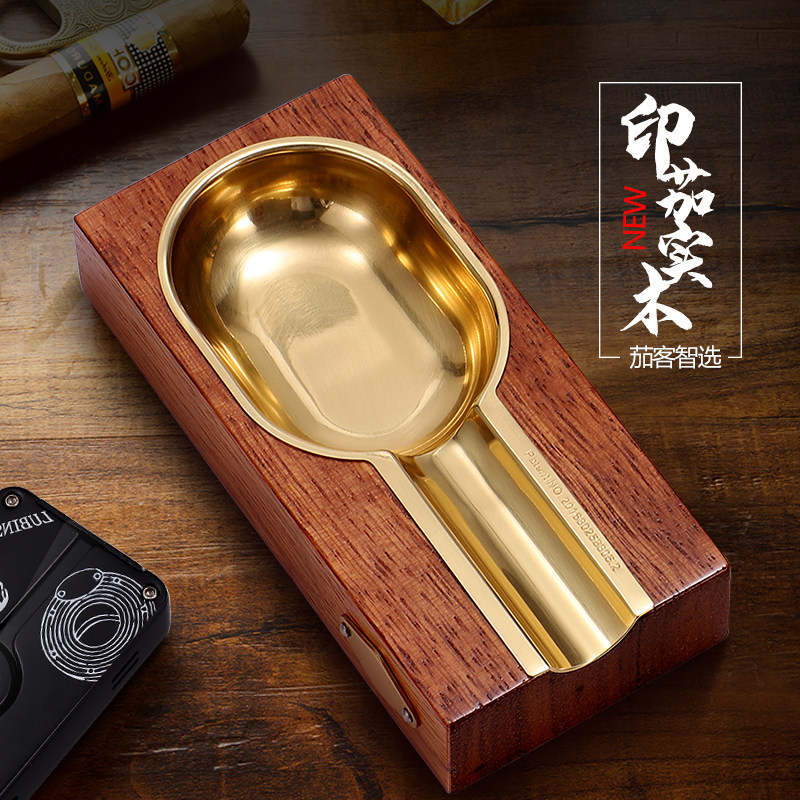 雪茄烟灰缸金属不锈钢陶瓷便携式大号实木客厅家用灭烟器烟灰缸