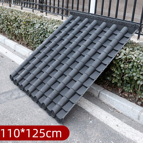 加厚110*125cm一体大板中式塑料防水房檐装饰仿小青瓦雨棚仿古瓦