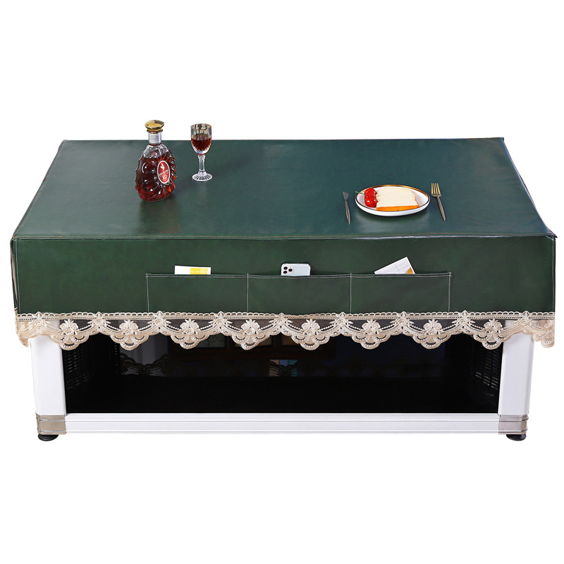 定制新款烤火桌子罩套长方形防水防油桌布罩烤火炉电炉皮罩电暖炉