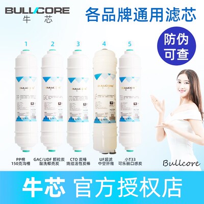 牛芯牌通用滤芯家用超滤机韩式大T33快接滤芯2分口五级套装净水器