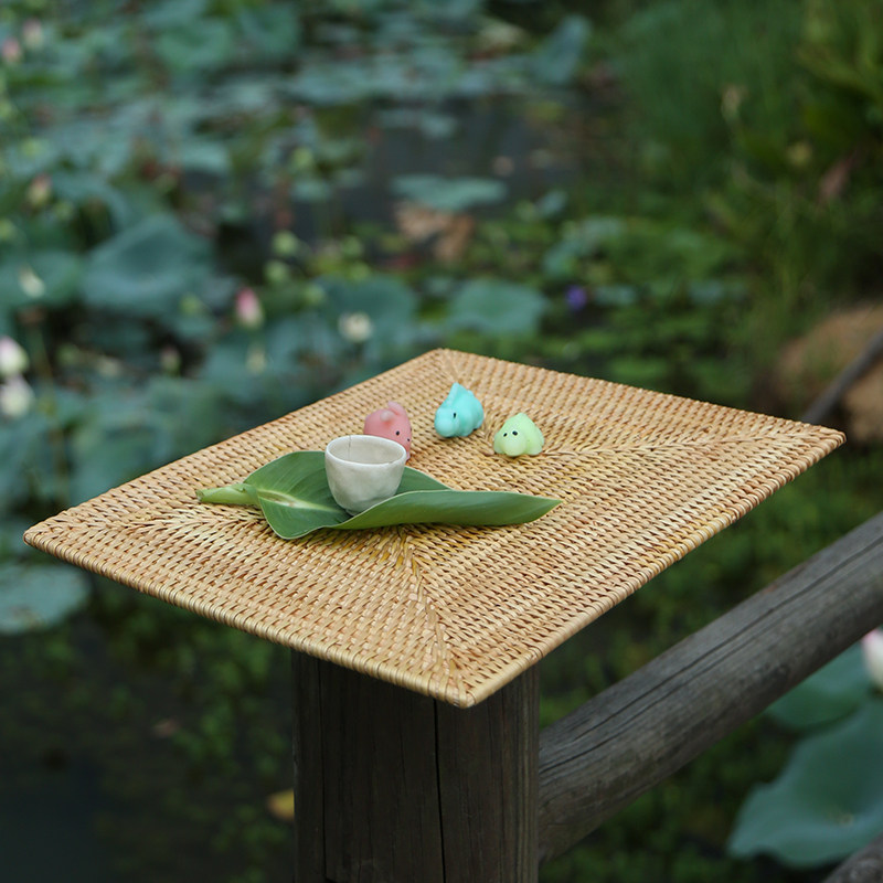 越南藤垫手工长方形隔热垫杯垫餐垫碗垫壶垫茶具方形桌垫老藤编