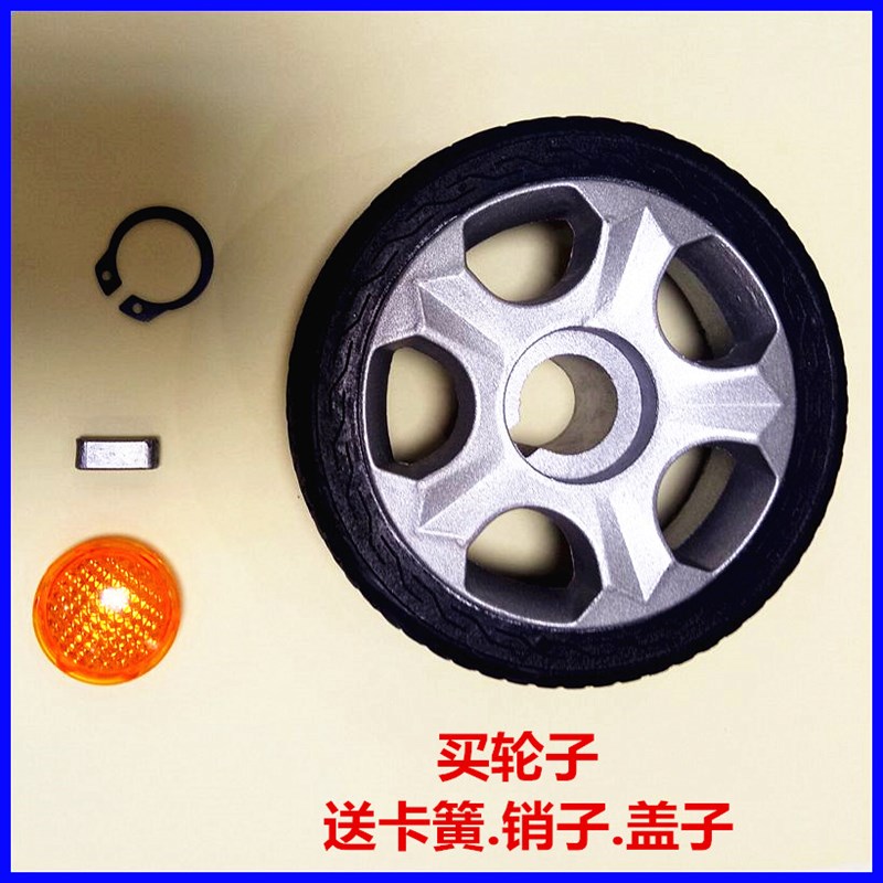 电动门轮子伸缩门机头轮铸铝轮直径100MM橡胶轮18孔轮主动轮脚轮