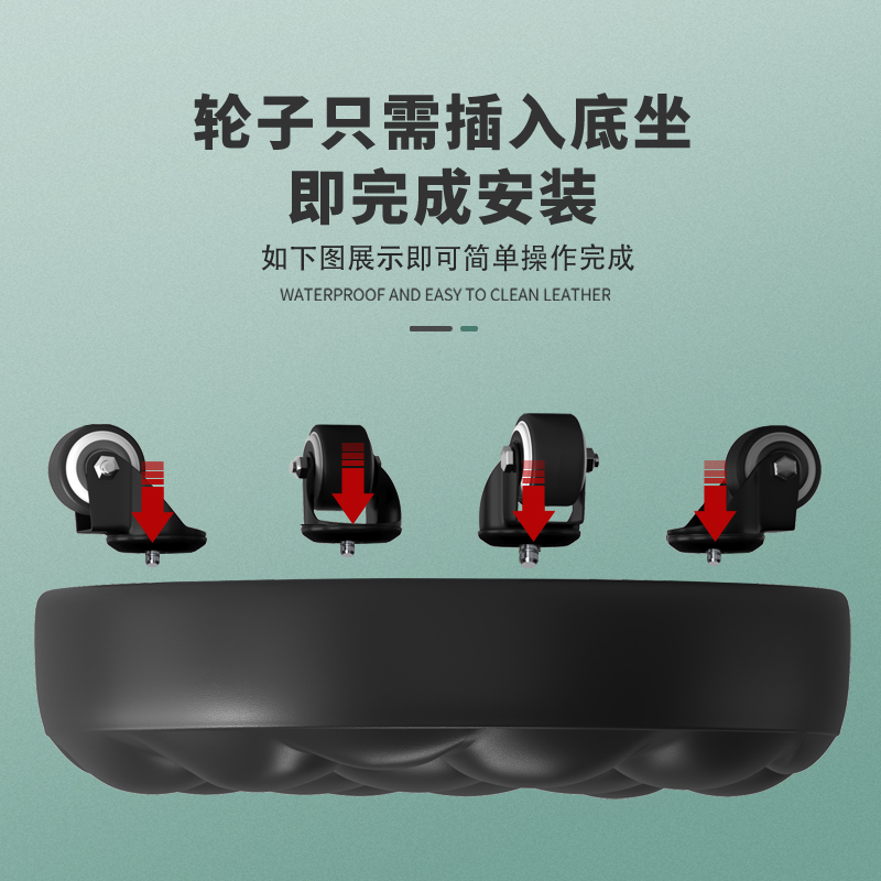 家用带轮小沙发凳圆板凳矮凳垫脚滑轮凳移动花盆架美缝擦地凳