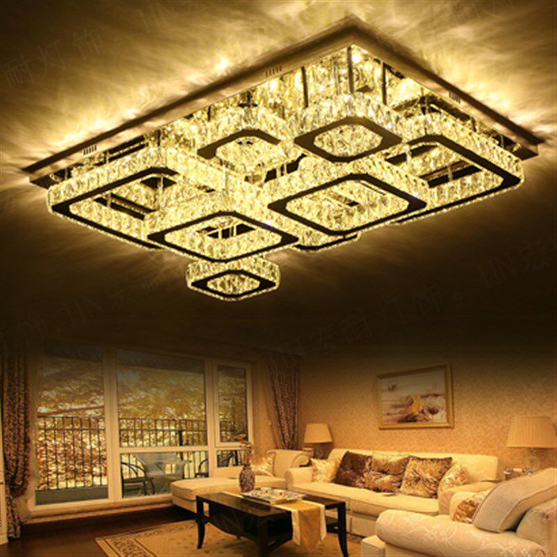 led客厅水晶灯长方形大气2023餐厅奢华大厅水晶灯长方形1.2 1.5米