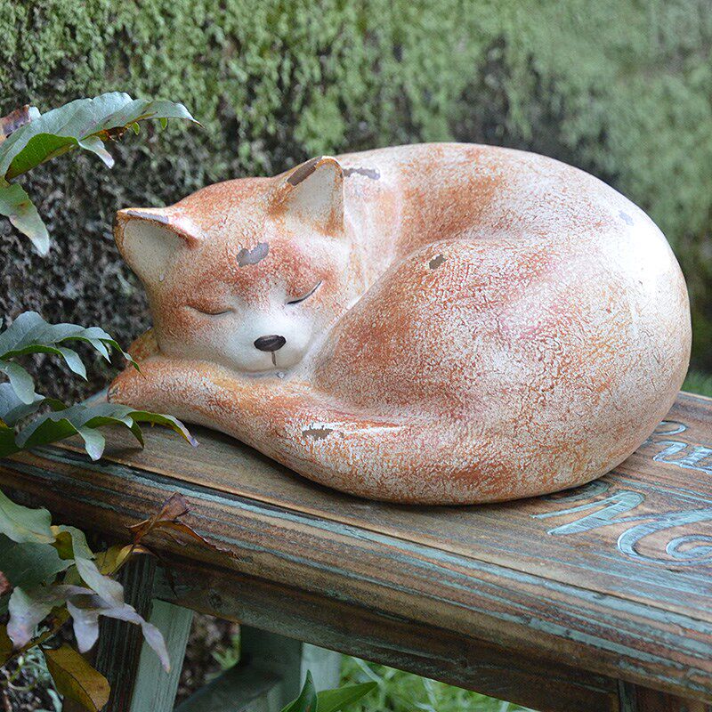 慵懒睡觉猫咪树脂摆件花园摆设庭院装饰园艺桌面可爱动物小猫饰品