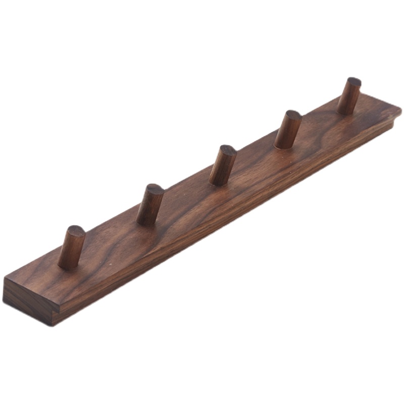 实木长排挂钩免打孔创意玄关门后墙上壁挂书包钥匙衣帽钩木质排钩