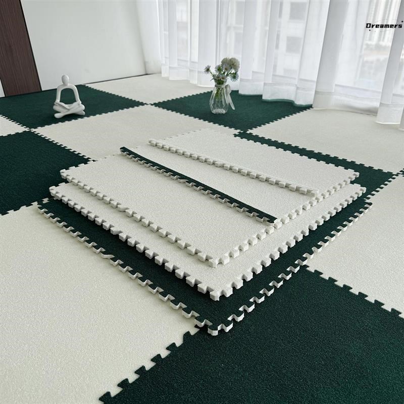 大面积地垫大块短绒拼接地垫地毯卧室房间客厅全铺地板块铺垫厂家