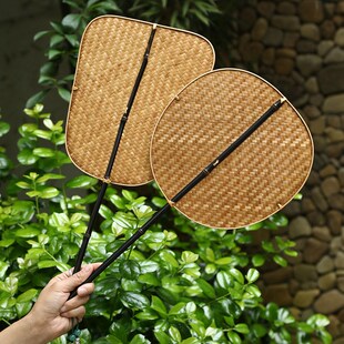 复古腰扇团扇手摇扇 编织扇中式 手工竹编扇夏季 纳凉蒲扇竹扇子老式