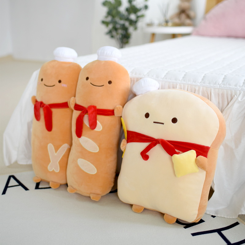 创意面包家族吐司抱枕家居卧室沙发装饰靠垫毛绒玩具床上床头靠枕