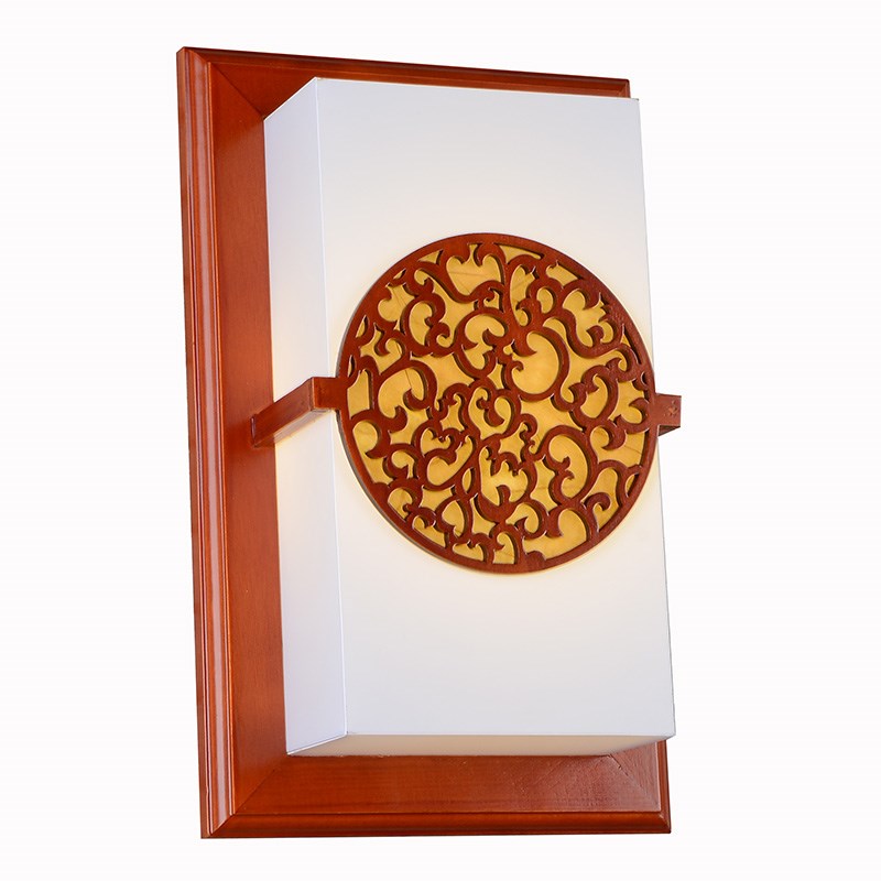 新款中式实木灯具壁灯  现代简约羊皮灯吧台玄关走廊过道灯19