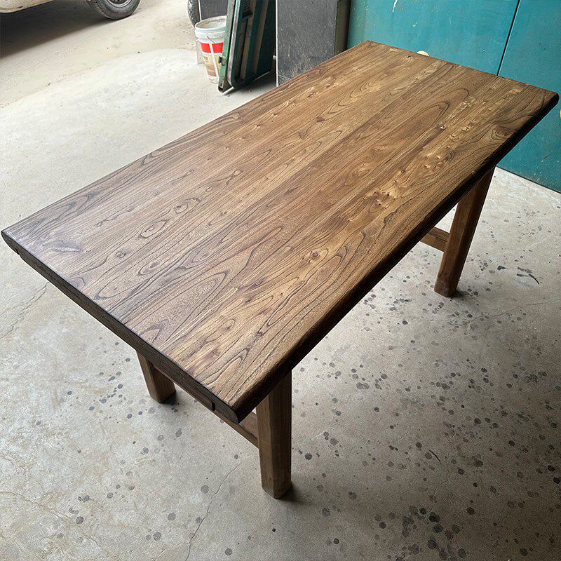 老榆木实木板复古桌子茶桌茶台长条书桌餐桌家用原木长桌民宿定制