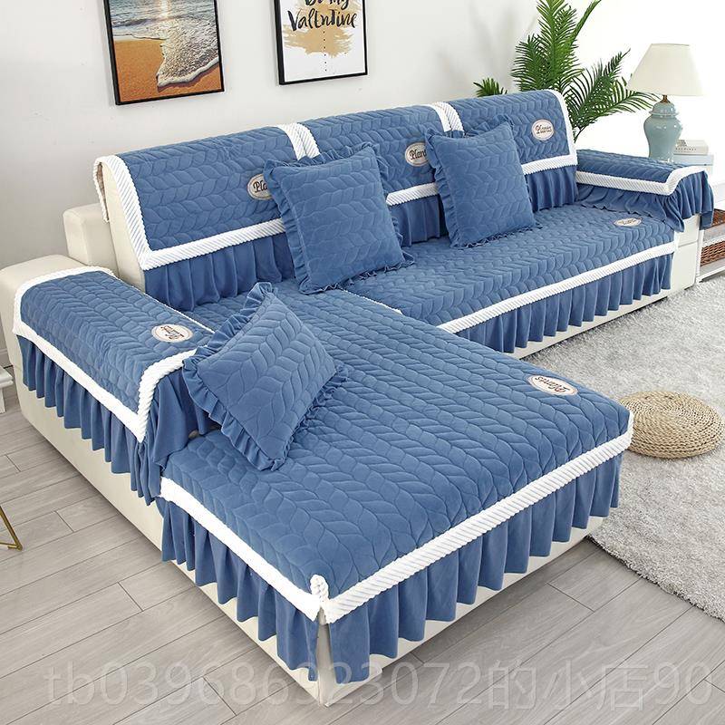 高档欧式简约沙现代冬季晶绒沙发垫北毛绒贵妃欧全包发套罩万能水