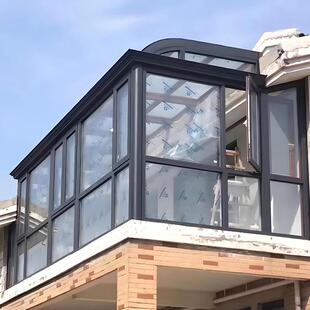 户外铝合金阳光房休闲露台隔音花园玻璃房别墅庭院铝艺遮阳凉亭