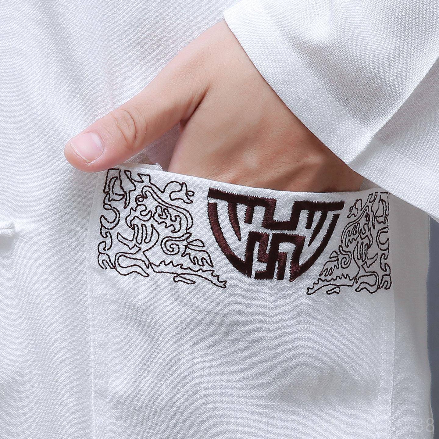 正品唐装服棉麻太极服男款男站桩拳武术国风太极装八段锦太极练功图片