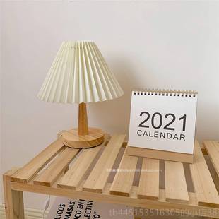 卧室民咖宿啡装 正品 实木灯座vintage灯 覆古百褶厅灯 台ins风韩式