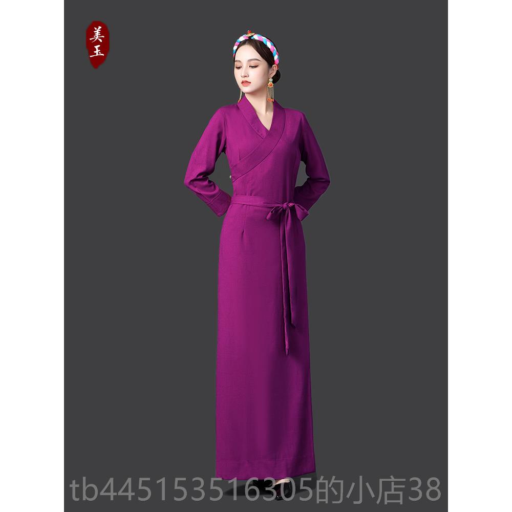 正品西藏服装女拉旅拍萨藏袍新出款藏舞蹈演服装藏式民族族风博拉