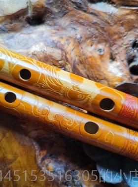 正品迅龙凤全压花短笛Cefg小a小B键玉屏笛厂手工送d礼盒二件