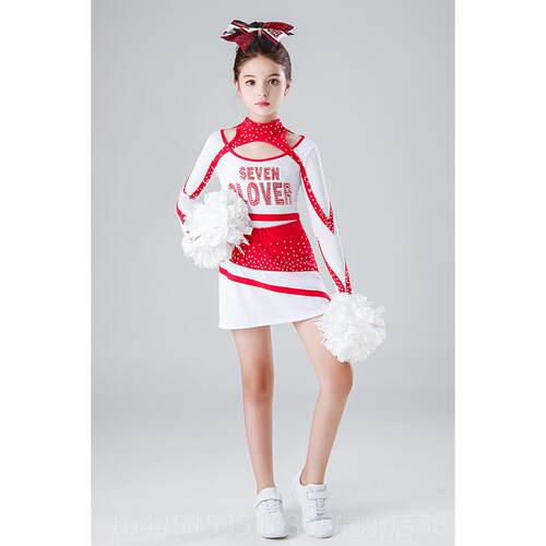 正品童啦啦操演出赛服长袖款女童拉拉新队表演服健美操竞儿技赛比