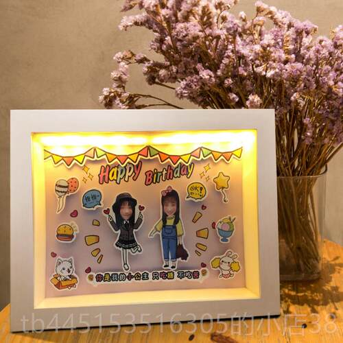 正品情人物节礼1个第朋一年DIY创意照片男送女友生日证书家庭储蓄