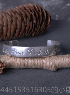 正品UNDERCOVER 银手 桥盾身图腾高锯齿腕镯饰 GIZ情侣纯纹银手饰