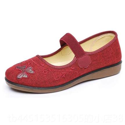 正品北京布鞋女鞋休中老年人春秋单鞋防滑底透气平底妈妈日老常软