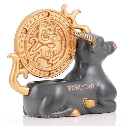 正品李居摇明常年吉祥物钱[犀利牛]摆件放南方或摆厨房解火毒水