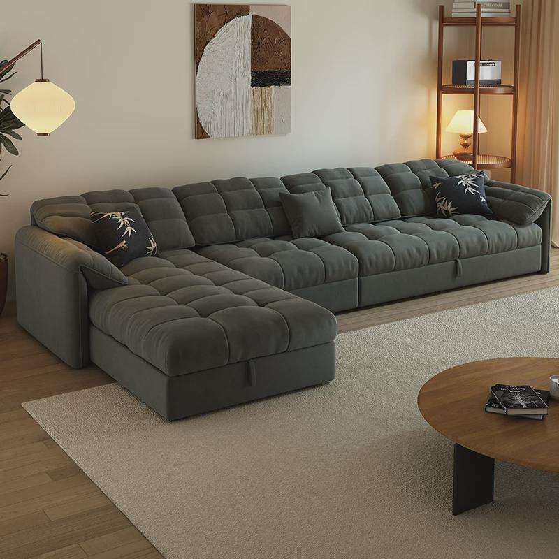 2026新款云朵沙发床两用可折叠多功能带贵妃转角收纳布艺沙发客厅