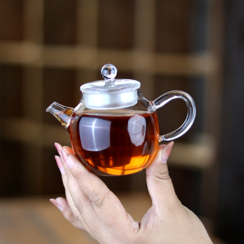 精致小号100ml迷你小茶壶 一人用泡茶壶耐热玻璃单个带过滤小泡壶
