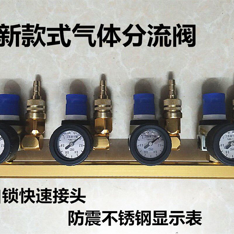 不锈钢气压表快速接头水产运输鱼车鱼箱氧气分流阀供氧调压阀调气