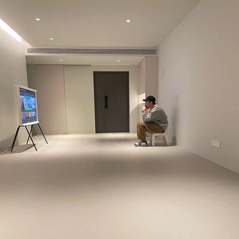 侘寂风微水泥艺术涂料包工包料墙地一体水泥漆墙面漆地漆肌理背景