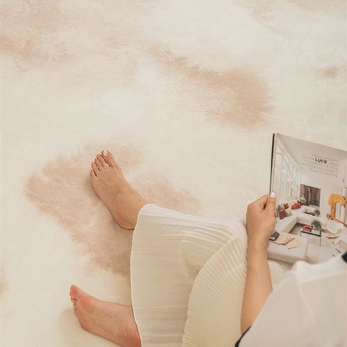 侘寂风卧室主卧客厅高级感奶油风可坐可睡可机洗2023新款床边地毯