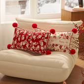 新年喜庆抱枕客厅沙发靠背垫含芯结婚红色卧室靠枕高级感飘窗靠垫