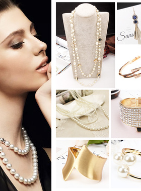 样板房衣帽间手链手环珍珠项链首饰摆件衣柜抽屉格梳妆台饰品装饰