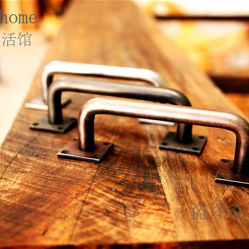 欧美铁艺时尚小拉手谷仓门把手大门木门铁门移门衣橱柜门拉手创意