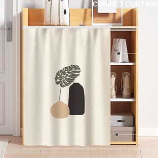 无门鞋柜衣柜遮丑帘橱柜书柜遮挡帘杂物柜子防尘布帘子滑轨免打孔